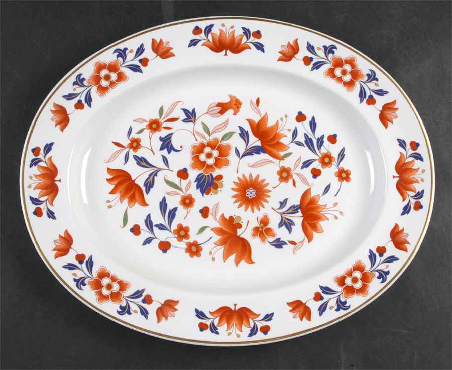 Baroda 15" Oval Serving Platter by Spode-1