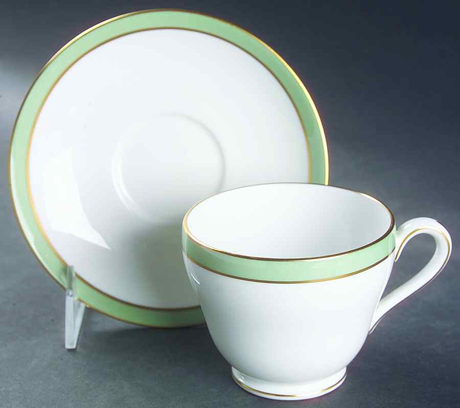 Barclay Sage Green Footed Cup & Saucer Set by Spode-1