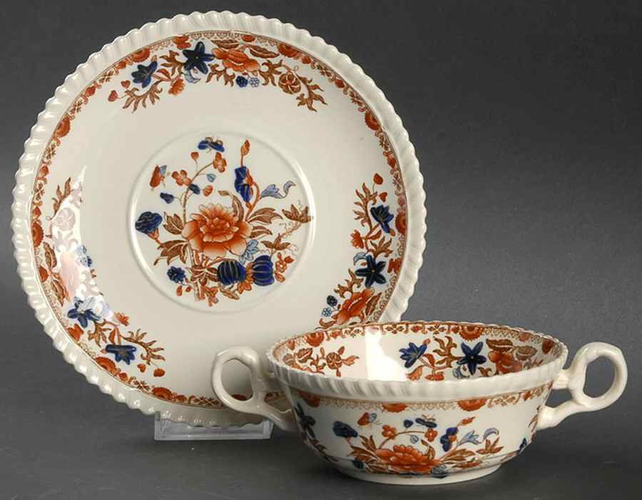 Bang Up Flat Cream Soup Bowl & Saucer Set by Spode-1