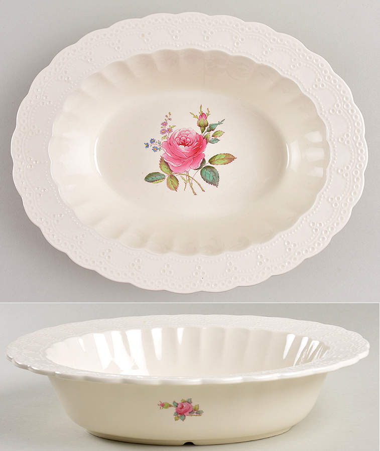 Billingsley Rose Pink (Old Backstamp) 10" Oval Vegetable Bowl by Spode-1
