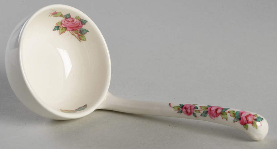 Billingsley Rose Pink (Old Backstamp) Solid Piece Sauce Ladle by Spode-1