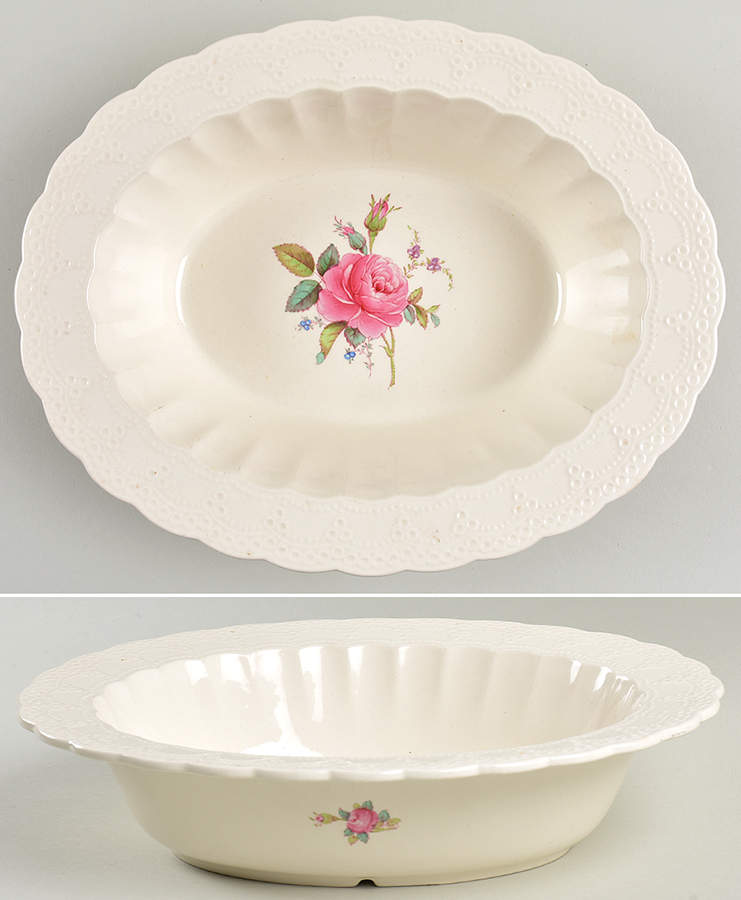 Billingsley Rose Pink (Old Backstamp) 10" Oval Vegetable Bowl by Spode-1