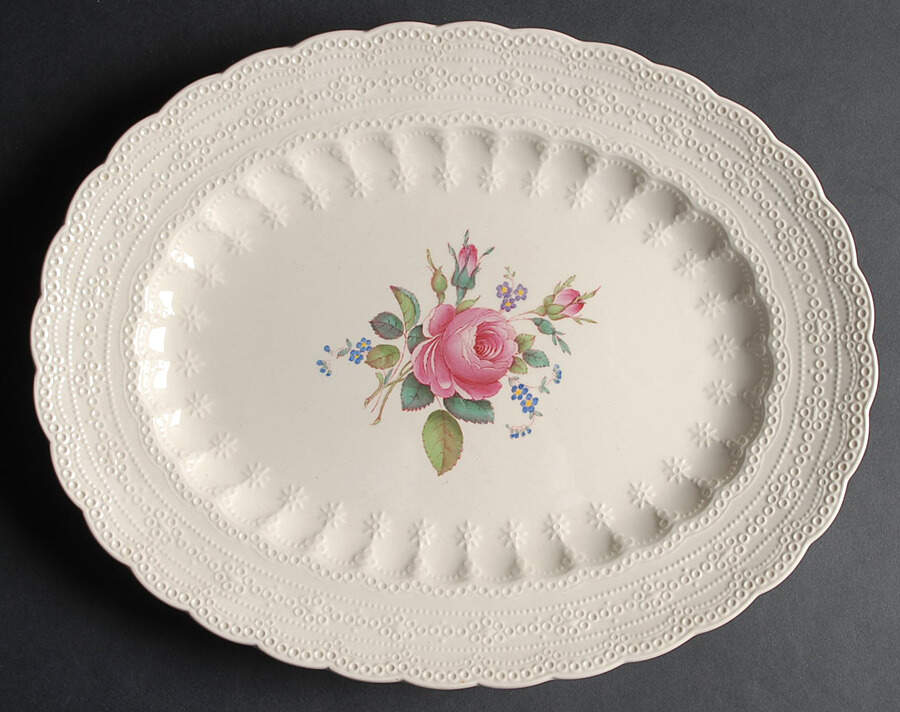 Billingsley Rose Pink (Old Backstamp) 13" Oval Serving Platter by Spode-1