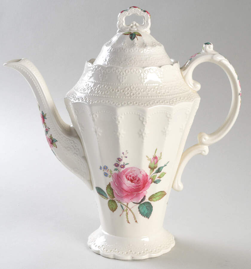 Billingsley Rose Pink (Old Backstamp) Coffee Pot & Lid by Spode-1