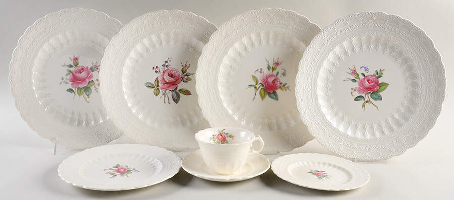 Billingsley Rose Pink (Old Backstamp) 40 Piece Estate Set by Spode-1