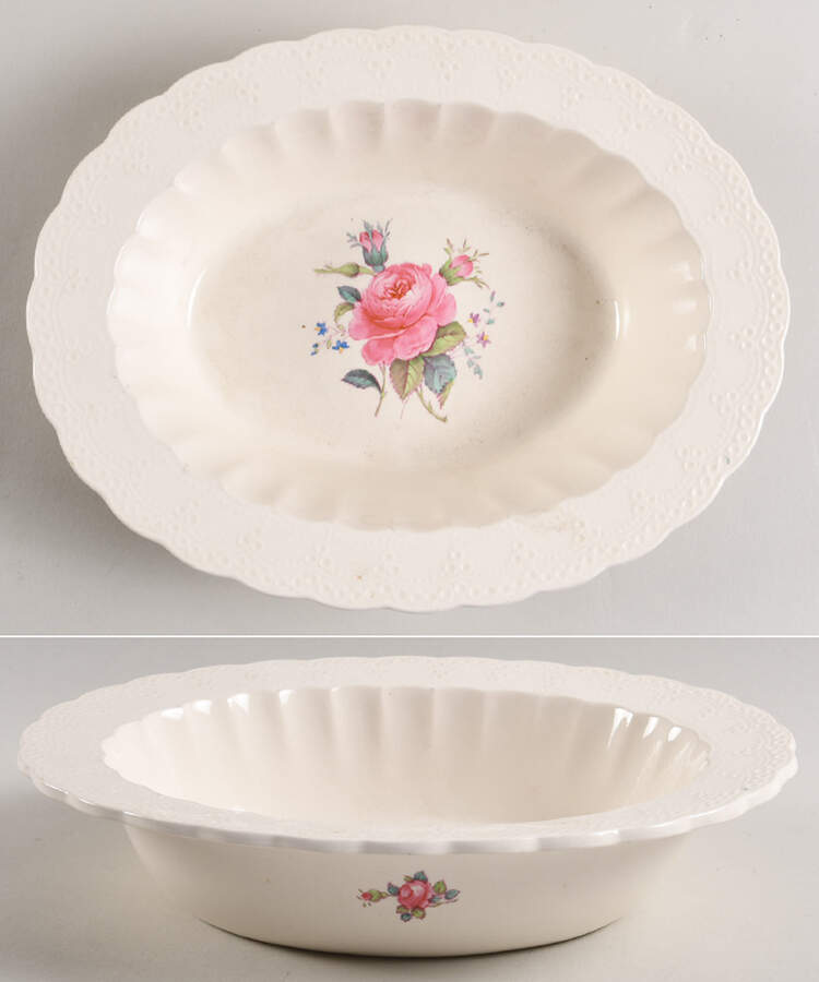 Billingsley Rose Pink (Old Backstamp) 10" Oval Vegetable Bowl by Spode-1