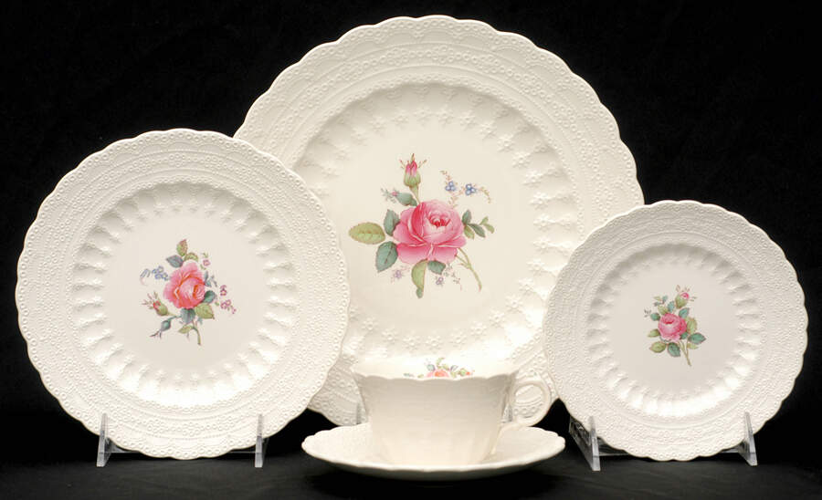 Billingsley Rose Pink (Old Backstamp) 40  Piece Estate Set by Spode-1