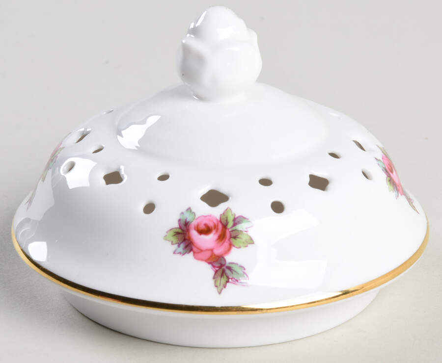 Billingsley Rose Spray Lid for Pierced Potpourri Jar by Spode-1