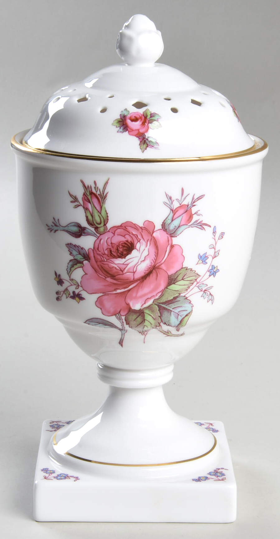 Billingsley Rose Spray Pierced Potpourri Jar & Lid by Spode-1