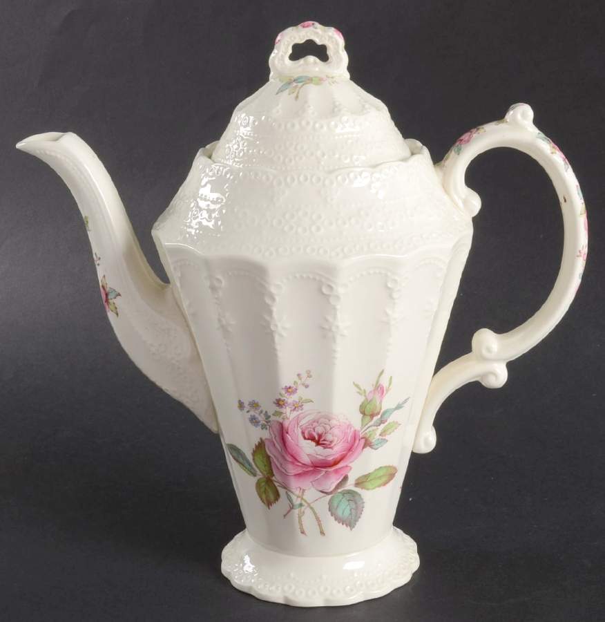 Billingsley Rose Pink (Old Backstamp) Small Coffee Pot & Lid by Spode-1