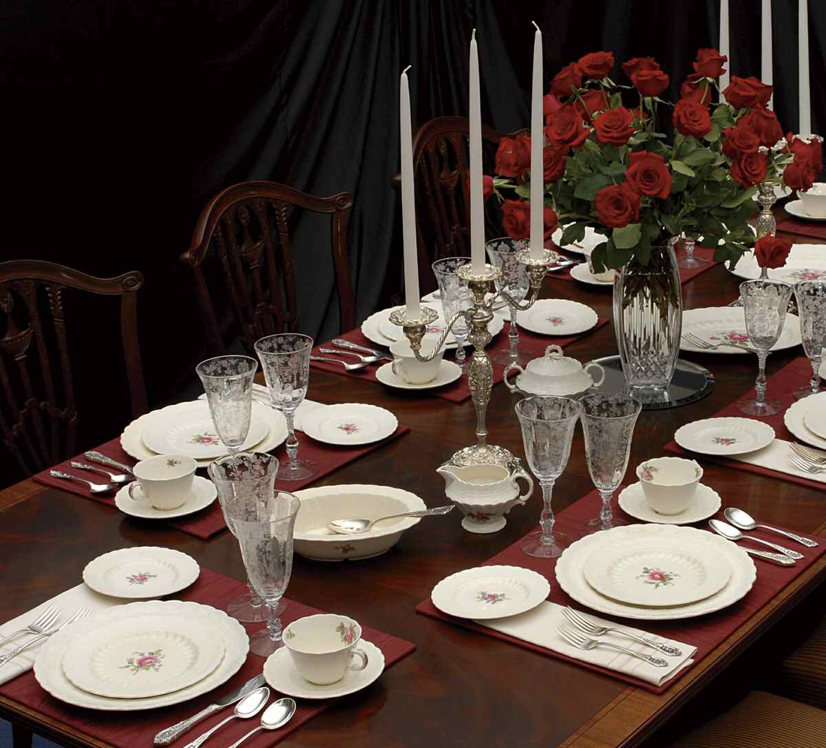 Billingsley Rose Pink (Old Backstamp) 47 Piece Estate Set by Spode-1