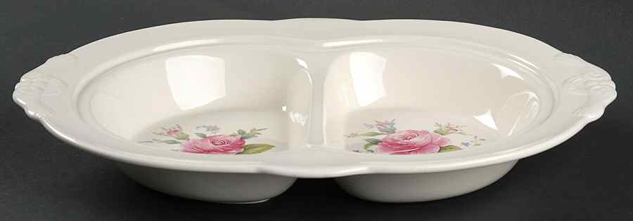 Billingsley Rose Pink (Old Backstamp) Oval Covered Divided Vegetable No Lid by Spode-1