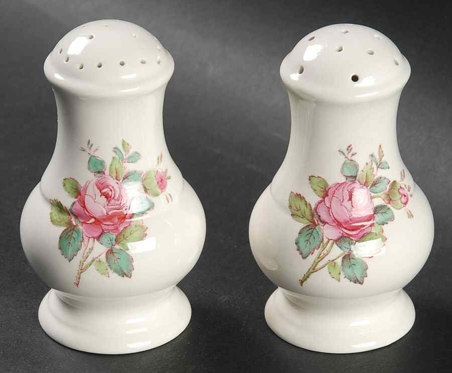 Billingsley Rose Pink (Old Backstamp) Salt & Pepper Set by Spode-1