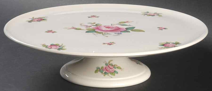 Billingsley Rose Pink (Old Backstamp) 12" Diameter Pedestal Cake Stand by Spode-1