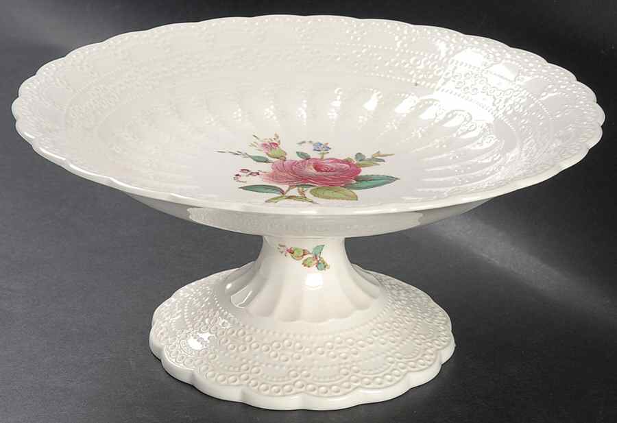 Billingsley Rose Pink (Old Backstamp) Round Compote (Height X Width) by Spode-1