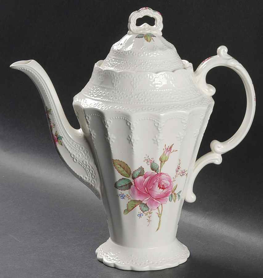Billingsley Rose Pink (Old Backstamp) Coffee Pot & Lid by Spode-1