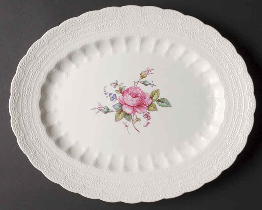 Billingsley Rose Pink (Old Backstamp) 15" Oval Serving Platter by Spode-1