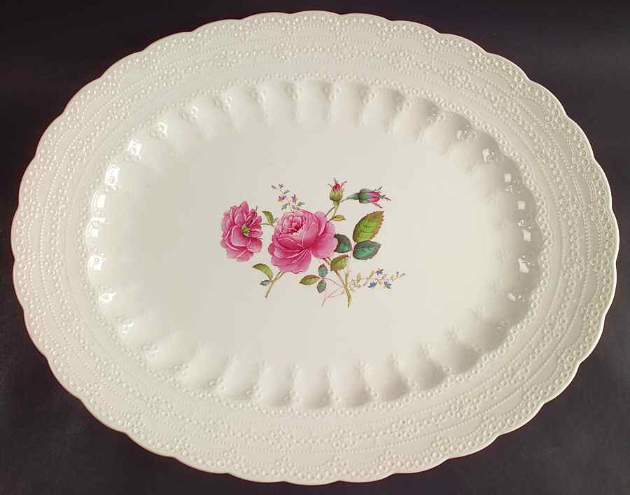 Billingsley Rose Pink (Old Backstamp) 17" Oval Serving Platter by Spode-1