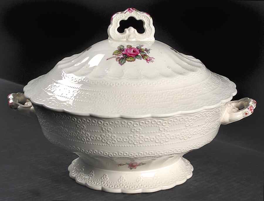 Billingsley Rose Pink (Old Backstamp) Round Covered Vegetable by Spode-1
