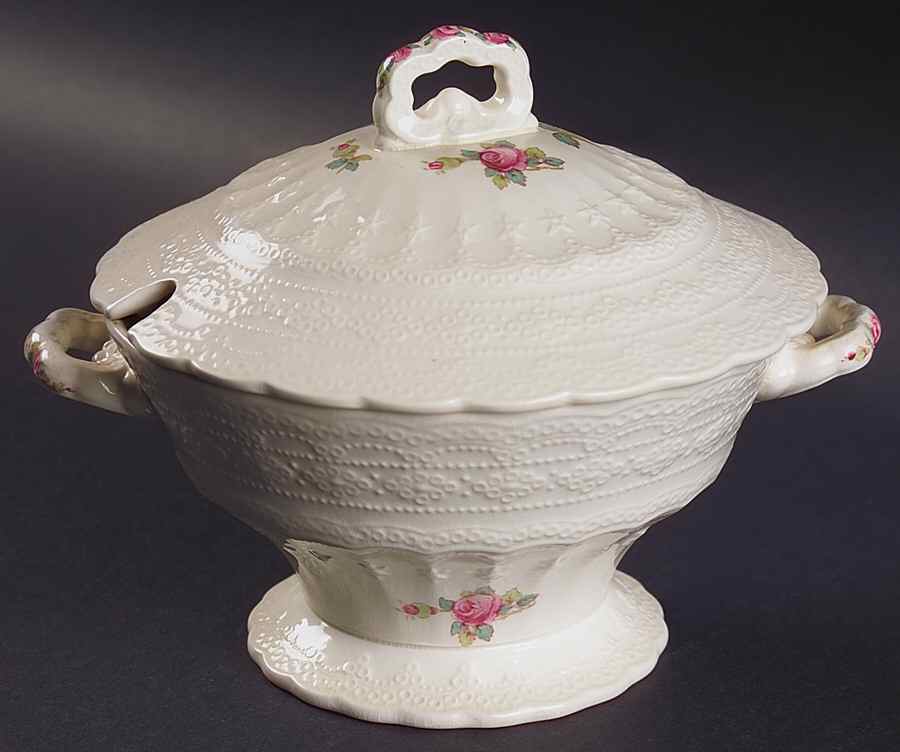 Billingsley Rose Pink (Old Backstamp) Sauce Boat & Lid by Spode-1