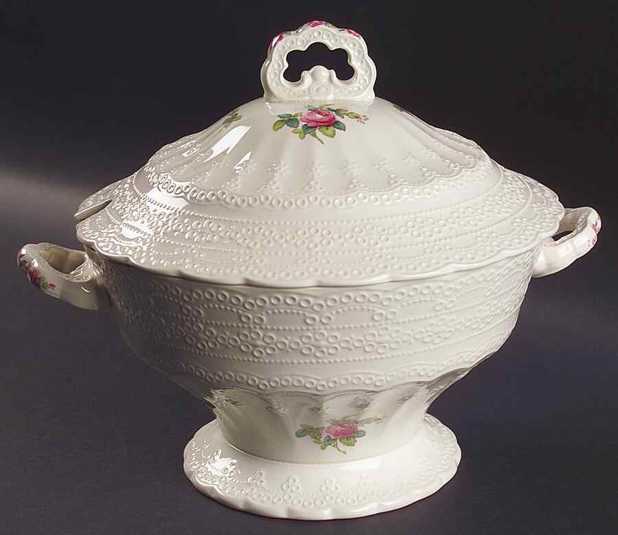 Billingsley Rose Pink (Old Backstamp) Tureen &  Lid by Spode-1