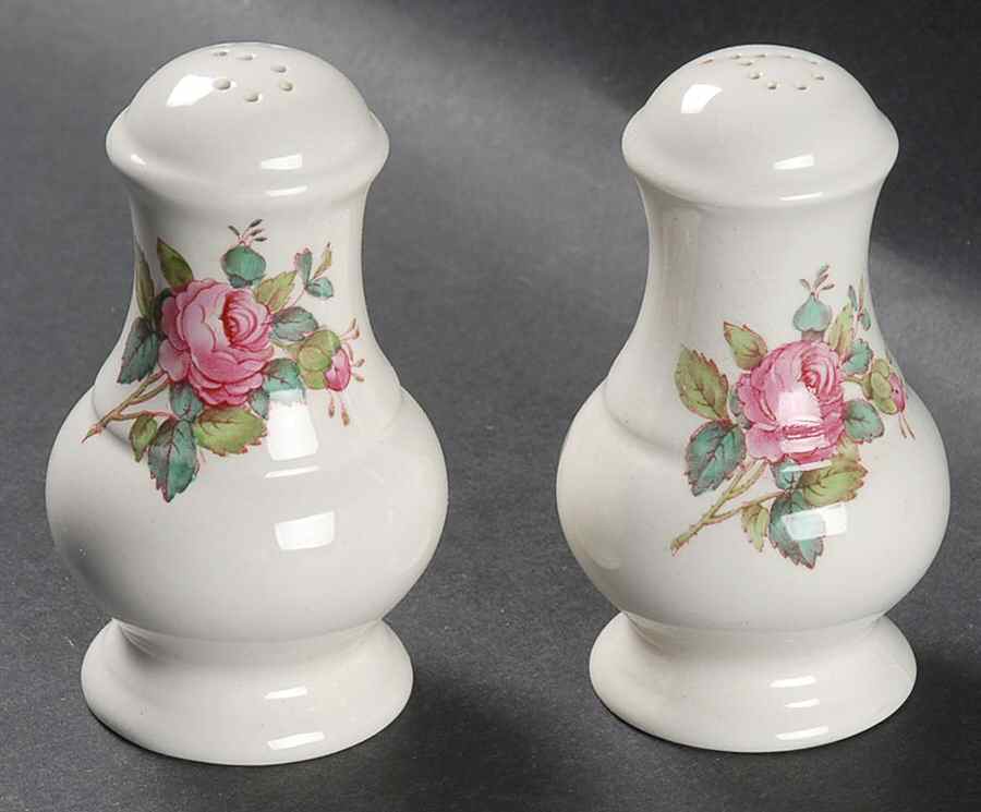 Billingsley Rose Pink (Old Backstamp) Salt & Pepper Set by Spode-1