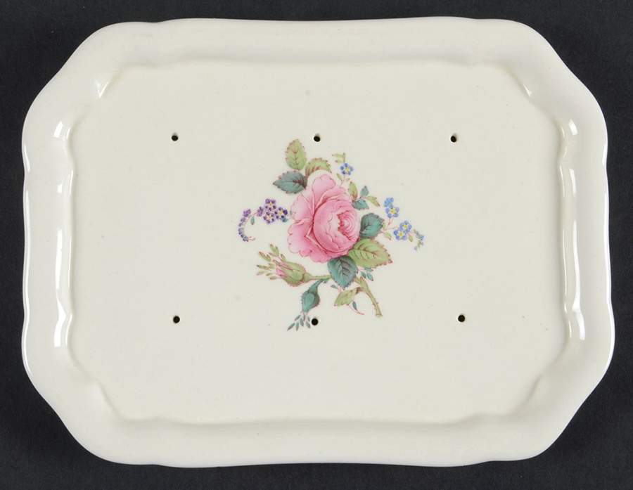 Billingsley Rose Pink (Old Backstamp) Cheese Dish with Lid, Base Only (Wedge) by Spode-1