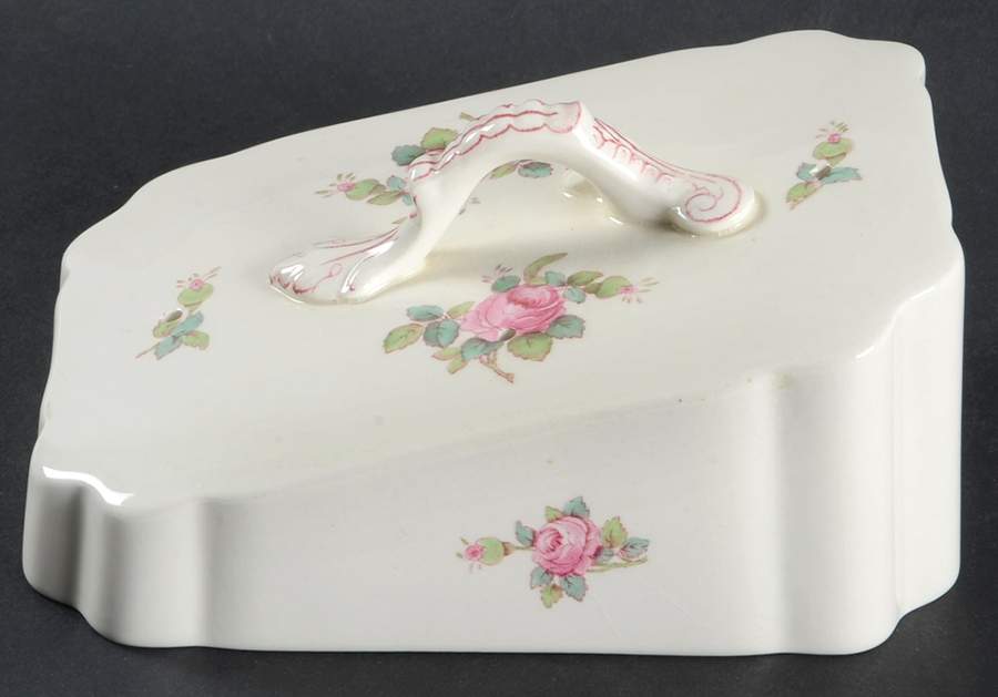 Billingsley Rose Pink (Old Backstamp) Cheese Dish Lid, Lid Only (Wedge) by Spode-1