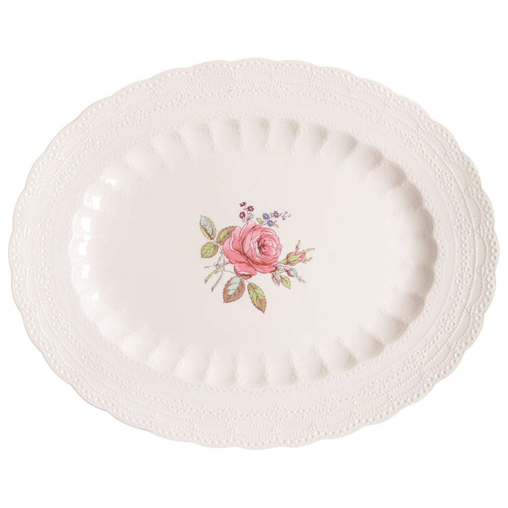 Billingsley Rose Pink (New Backstamp) 15" Oval Serving Platter by Spode-1