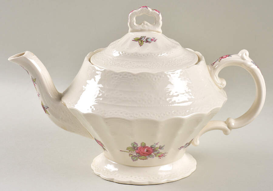 Billingsley Rose Pink (New Backstamp) Teapot & Lid by Spode-1