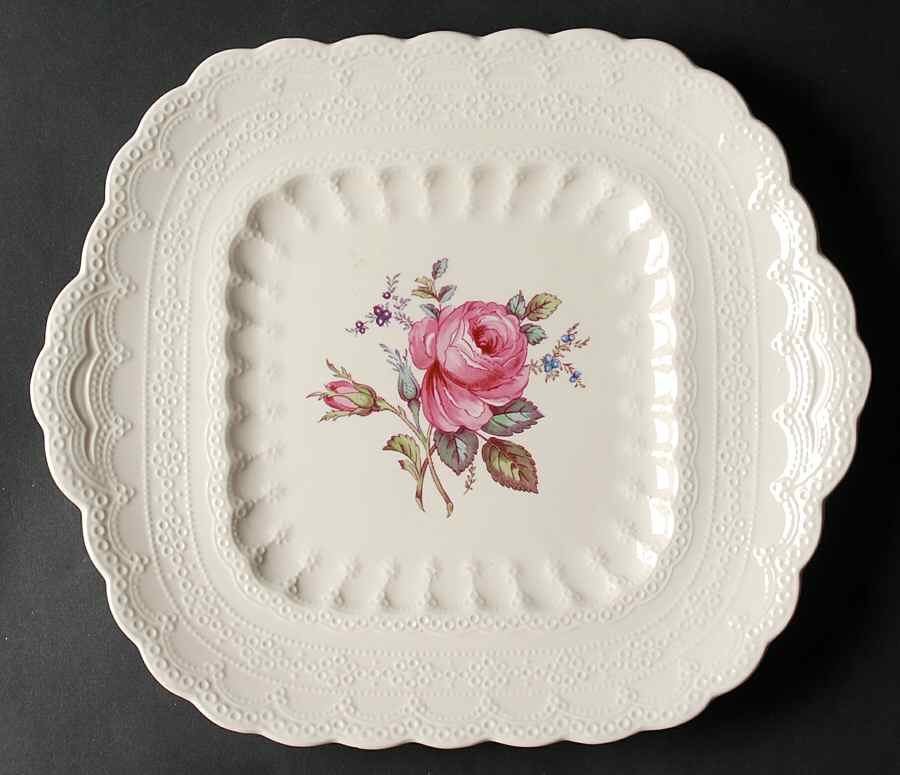 Billingsley Rose Pink (New Backstamp) Square Cake Plate by Spode-1