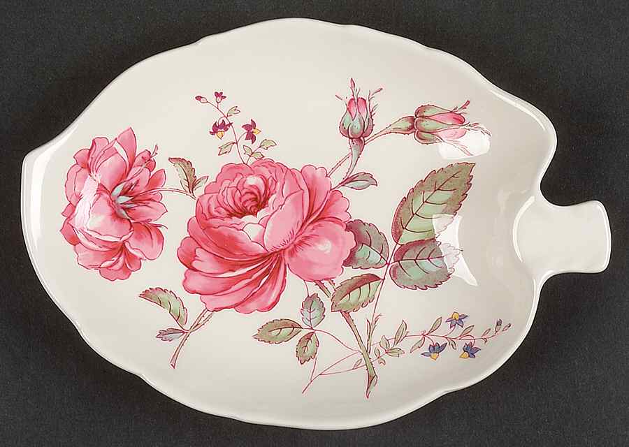 Billingsley Rose Pink (New Backstamp) Leaf Shaped Dish by Spode-1