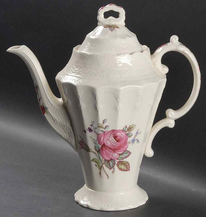 Billingsley Rose Pink (New Backstamp) Coffee Pot & Lid by Spode-1