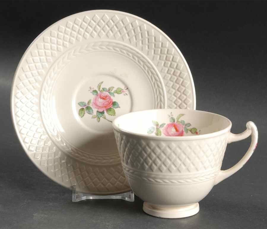 Billingsley Rose Pink (Mansard) Footed Cup & Saucer Set by Spode-1