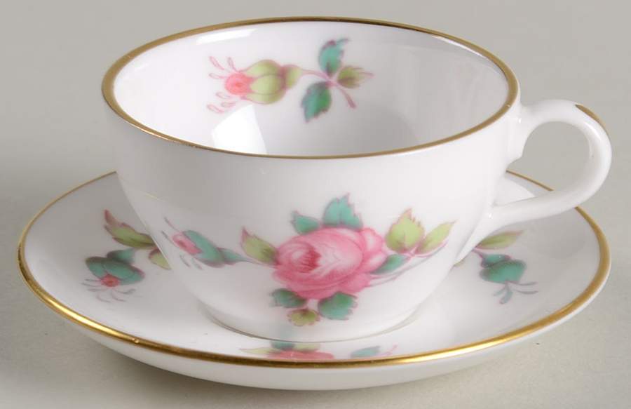 Billingsley Rose Spray Miniature Cup and Saucer Set by Spode-1