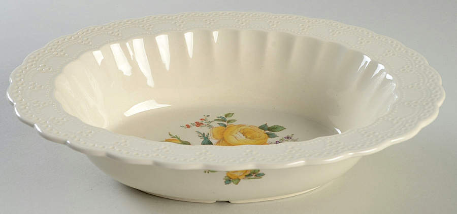Billingsley Rose Yellow (Jewel) 9" Oval Vegetable Bowl by Spode-1