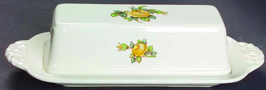 Billingsley Rose Yellow (Jewel) 1/4 Lb Covered Butter by Spode-1