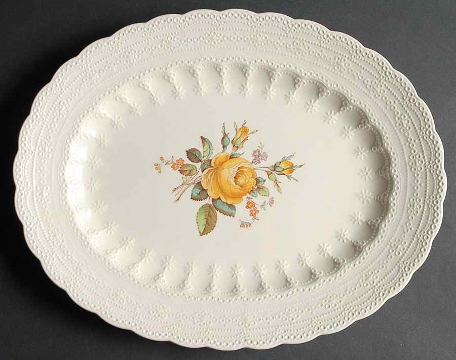 Billingsley Rose Yellow (Jewel) 13" Oval Serving Platter by Spode-1
