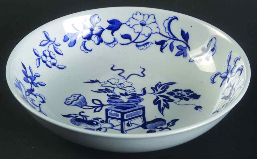 Blue Bowpot All Blue (Fine Newstone) Saucer for Canton Shape Footed Cup by Spode-1