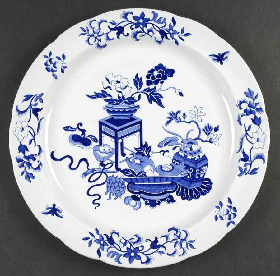 Blue Bowpot All Blue (Fine Newstone) 12" Chop Plate (Round Platter) by Spode-1