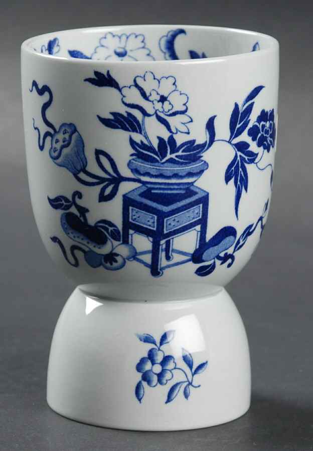Blue Bowpot All Blue (Fine Newstone) Double Egg Cup by Spode-1