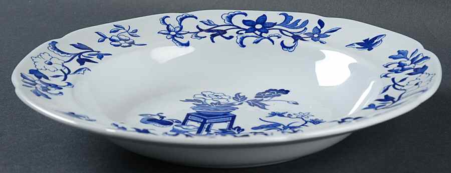 Blue Bowpot All Blue (Fine Newstone) Large Rim Soup Bowl by Spode-1
