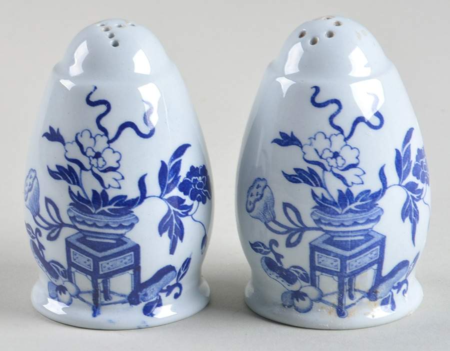 Blue Bowpot All Blue (Fine Newstone) Salt & Pepper Set by Spode-1