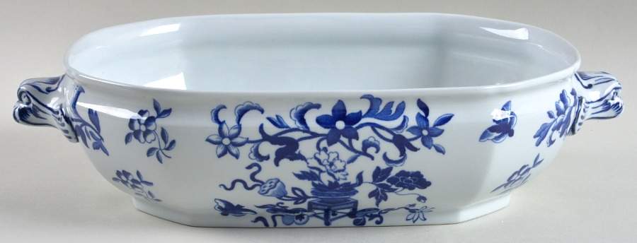Blue Bowpot All Blue (Fine Newstone) Oval Vegetable No Lid by Spode-1
