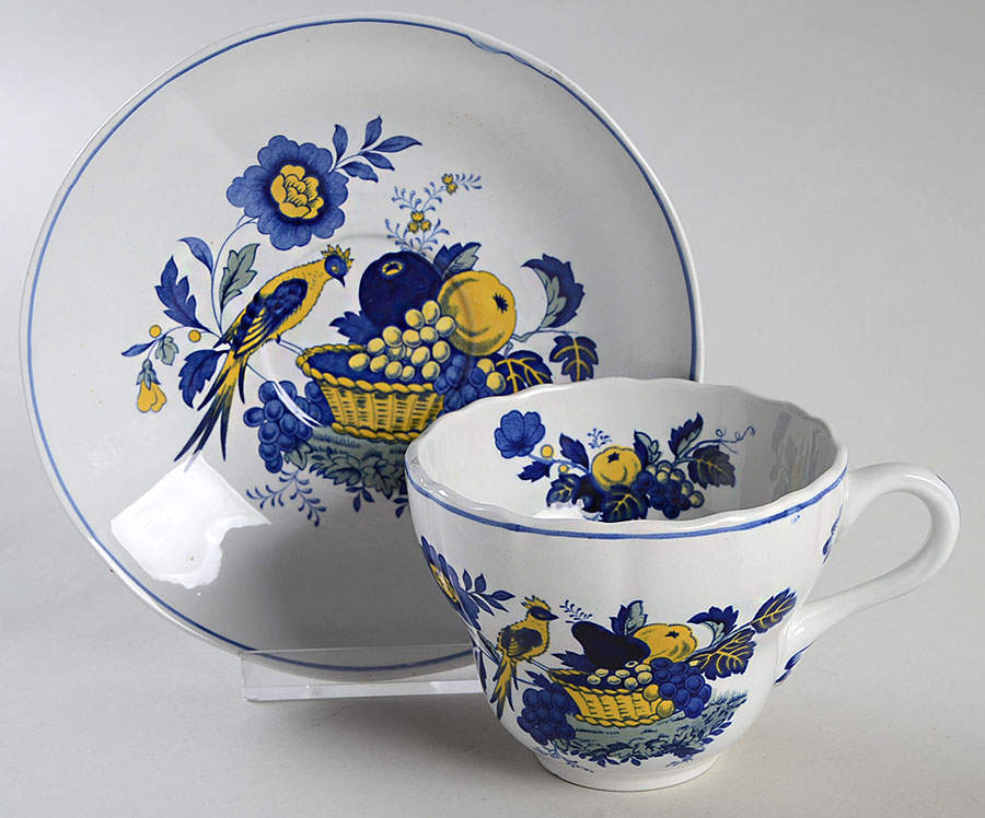 Blue Bird (Fine Stone) Flat Cup by Spode-1