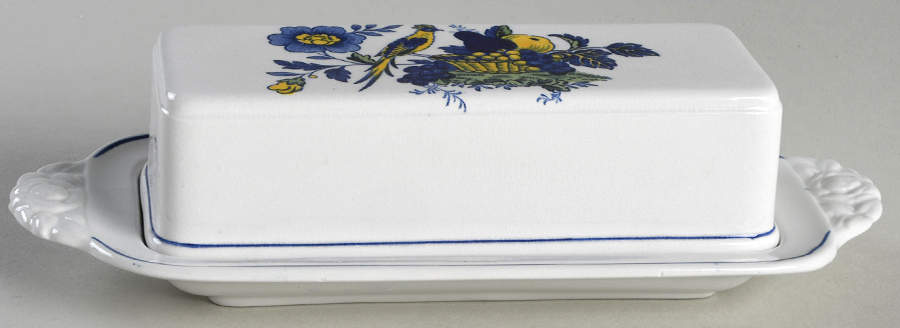 Blue Bird (Fine Stone) 1/4 Lb Covered Butter by Spode-1