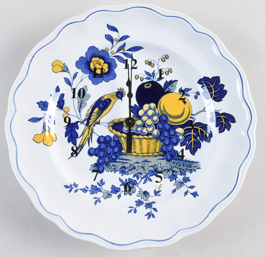 Blue Bird (Fine Stone) 1-2" depth  Clock Plate HC by Spode-1
