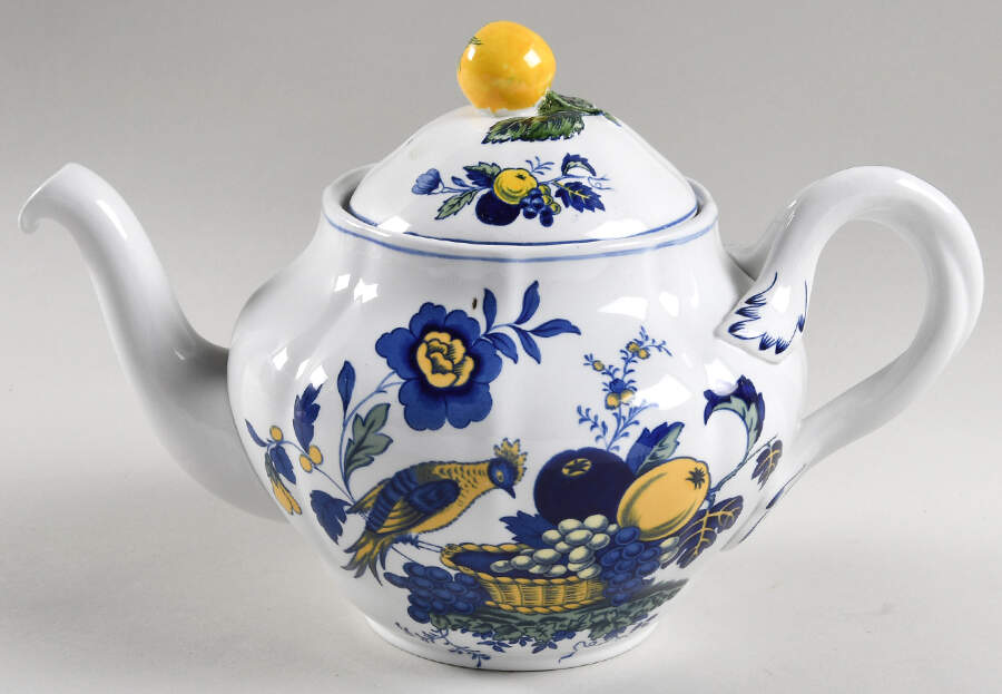 Blue Bird (Fine Stone) Teapot & Lid by Spode-1