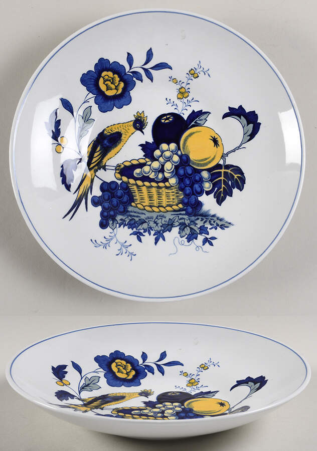 Blue Bird (Fine Stone) 8" Individual Pasta Bowl by Spode-1