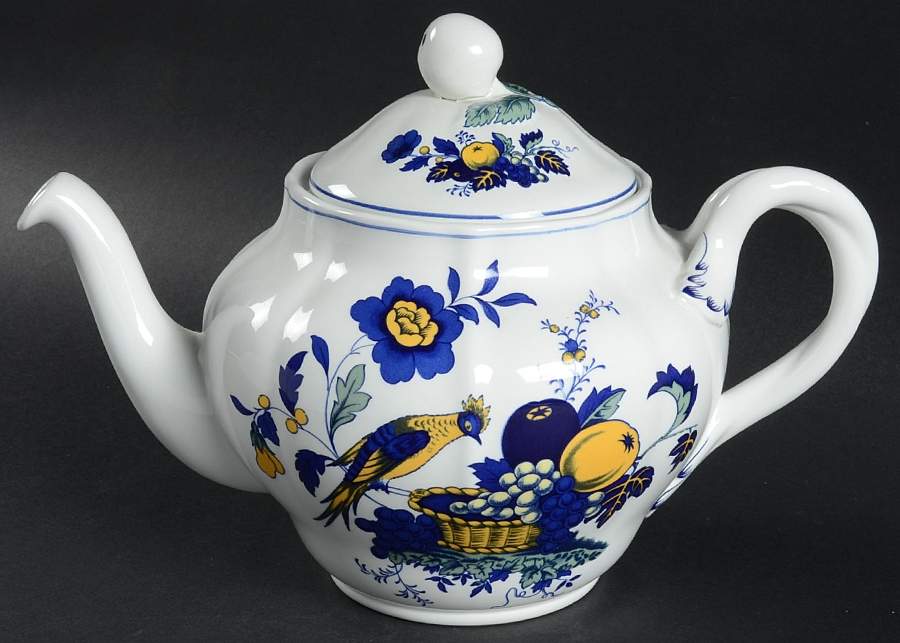 Blue Bird (Fine Stone) Teapot & Lid by Spode-1